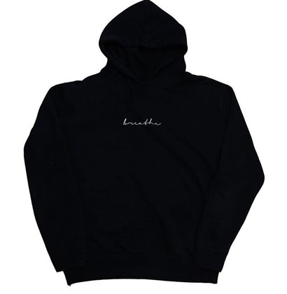 "quotes" dark blue breathe Hoodie
